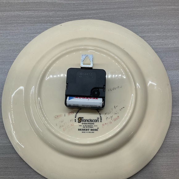 ❌⭕️SOLD❌⭕️VINTAGE FRANCISCAN DESERT ROSE WALL CLOCK HAND PAINTED CERAMIC - Picture 3 of 10